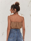 Knot Straps Ruched Bust Cami Crop Top