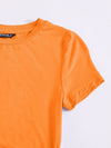 EZwear F Neon Orange Drawstring Side Solid Top