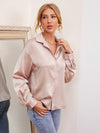 Drop Shoulder Satin Shirt