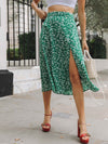 Ditsy Floral Midi Slit Skirt