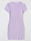 Solid Rib knit Bodycon Dress