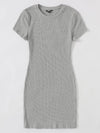 Solid Rib knit Bodycon Dress