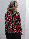 Allover Floral Print Shirred Detail Top