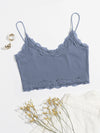 Lace Trim Crop Cami Top