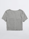 Ribbed Buttoned Lettuce Edge Top