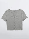 Ribbed Buttoned Lettuce Edge Top