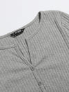 Button Front Lettuce Trim Crop Top