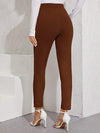 Elastic Waist Split Hem Pants