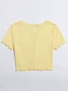 Ribbed Buttoned Lettuce Edge Top