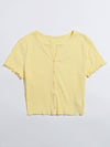 Ribbed Buttoned Lettuce Edge Top