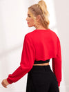 Drop Shoulder Crop Pullover Without Camisole