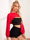 Drop Shoulder Crop Pullover Without Camisole