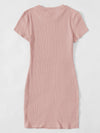 Solid Rib knit Bodycon Dress