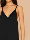 Double V Neck Hidden Pocket Cami Jumpsuit