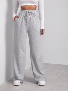  Heathered Knit Drawstring Sweatpants