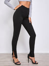 Split Hem Solid Pants