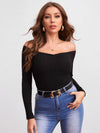 Ribbed Off the Shoulder Tee