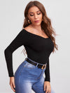 Ribbed Off the Shoulder Tee