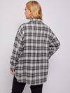 Plus Tartan Plaid Button Up Tunic Shirt