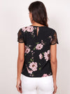 Floral Print Lace Short Sleeve Top