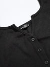 EZwear F Notched Neck Button Front Cropped Tank Top