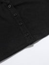 EZwear F Notched Neck Button Front Cropped Tank Top