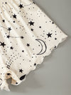 Letter Galaxy Print Scallop Trimed Crop Cami Top Shorts PJ Set
