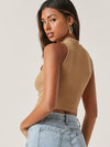 BASICS Mock Neck Crop Tank Top