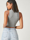 BASICS Mock Neck Crop Tank Top