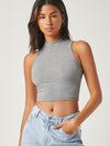 BASICS Mock Neck Crop Tank Top