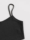 EZwear Solid Cami Top Knotted Waist Leggings Set