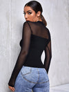 Mesh Yoke Solid Tee
