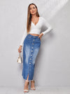 Surplice Neck Rib knit Crop Tee
