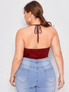 Plus Self Tie Bandana Top