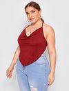 Plus Self Tie Bandana Top