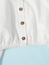 Girls Solid Button Up Blouse