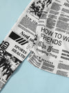Girls Newspaper Print Crop Tee