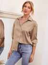 Drop Shoulder Satin Shirt