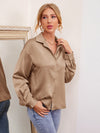 Drop Shoulder Satin Shirt