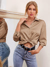 Drop Shoulder Satin Shirt