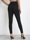 Double Button Solid Skinny Pants