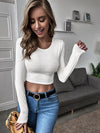Tied Cutout Back Crop Tee