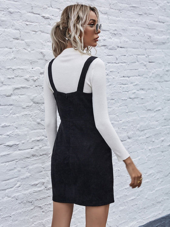 Single Breasted Front Cord Cami Dress