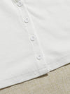 EZwear F Notched Neck Button Front Cropped Tank Top