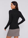 BASICS Mock Neck Rib knit Top