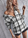 Tartan Plaid Button Up Longline Shirt