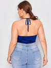 Plus Self Tie Bandana Top