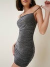 BAE Ruched Detail Glitter Dress