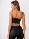 Leather Look Crop Cami Top