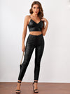 Leather Look Crop Cami Top
